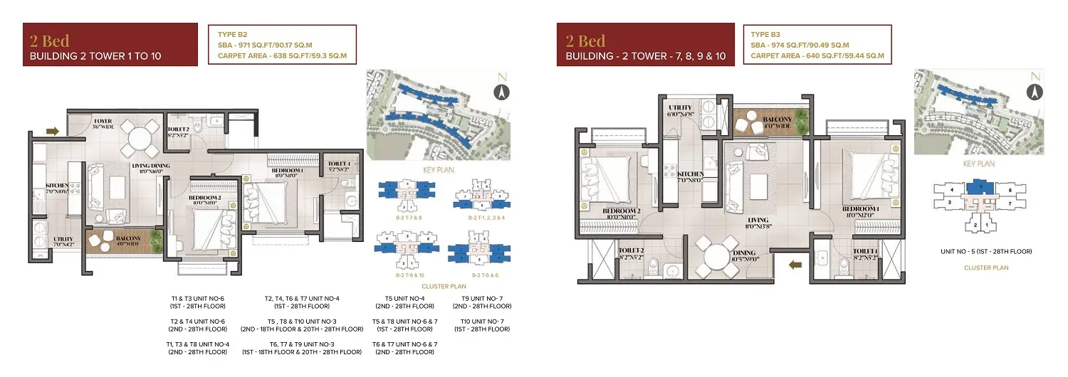 Prestige Eden Park 2 BHK Floor Plan