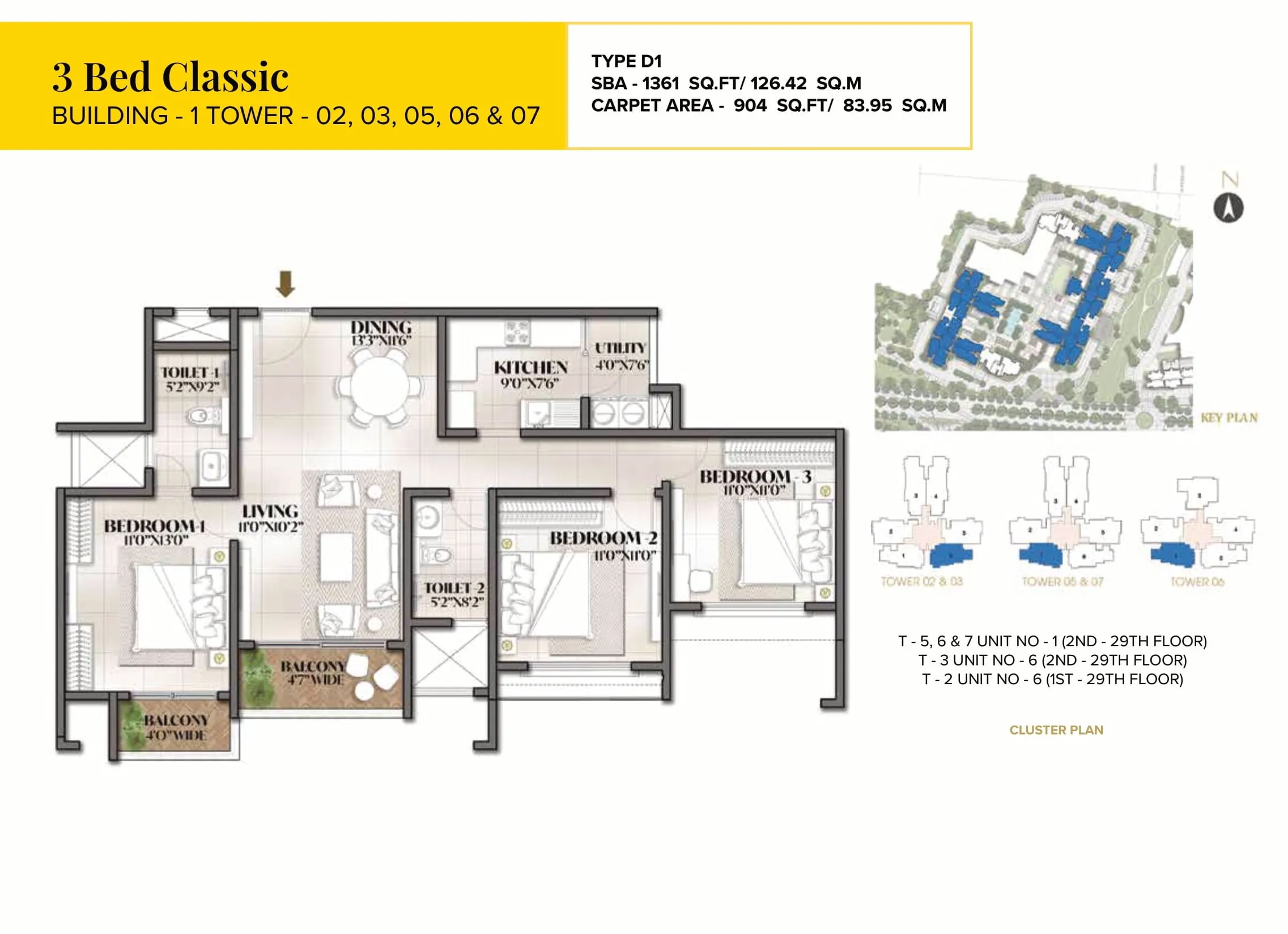 3 BHK 1361 Sq Ft