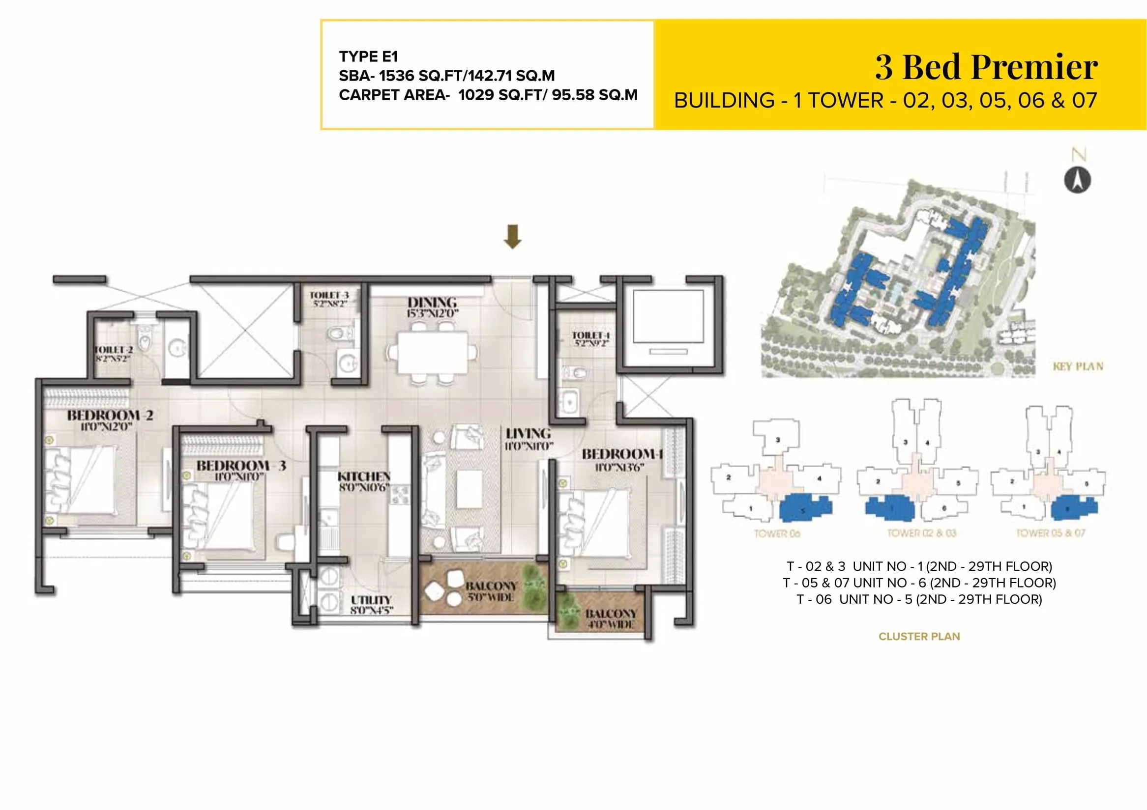 3 BHK 1536 Sq Ft