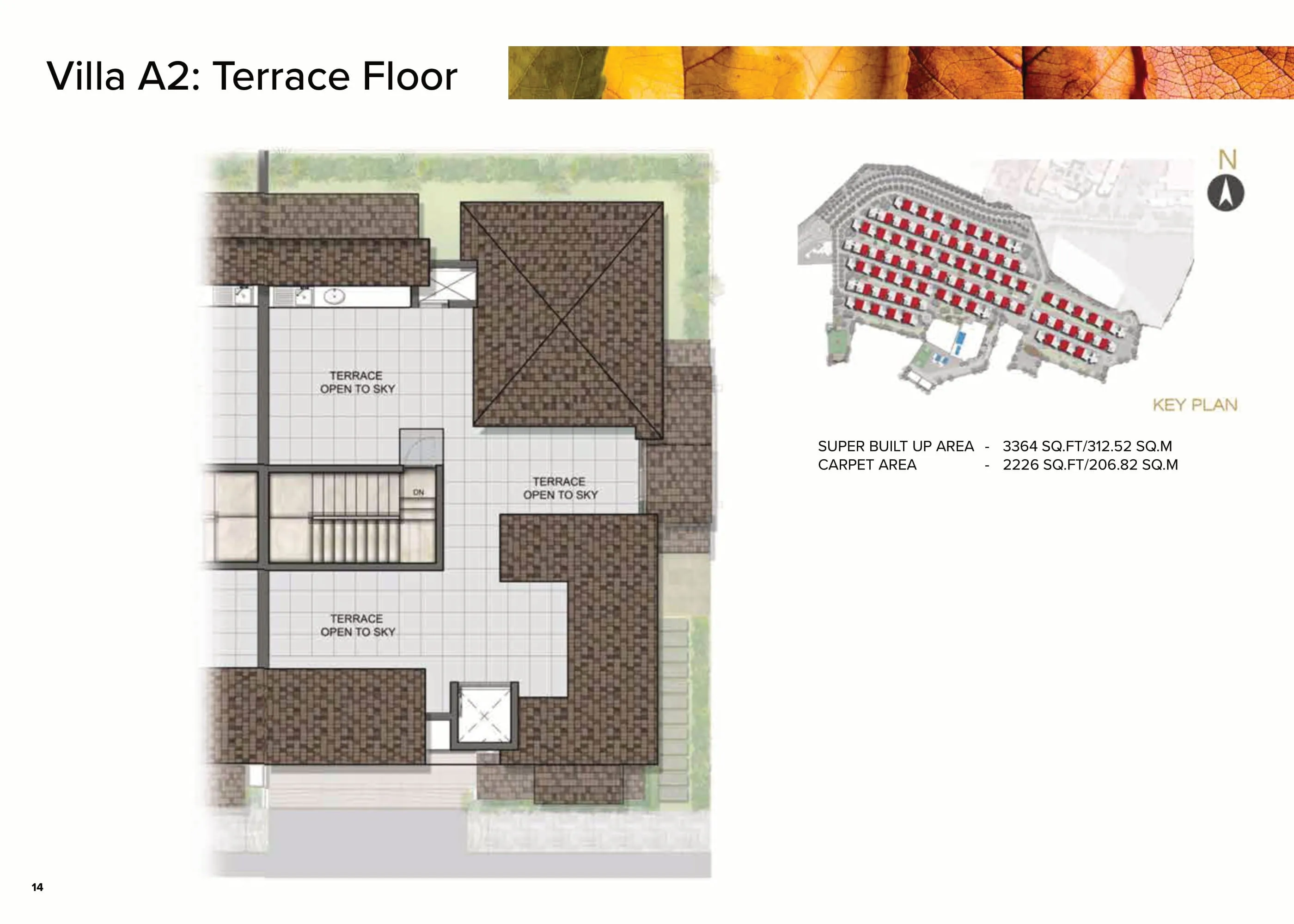 4 BHK Villa A2 Terrace Floor Plan