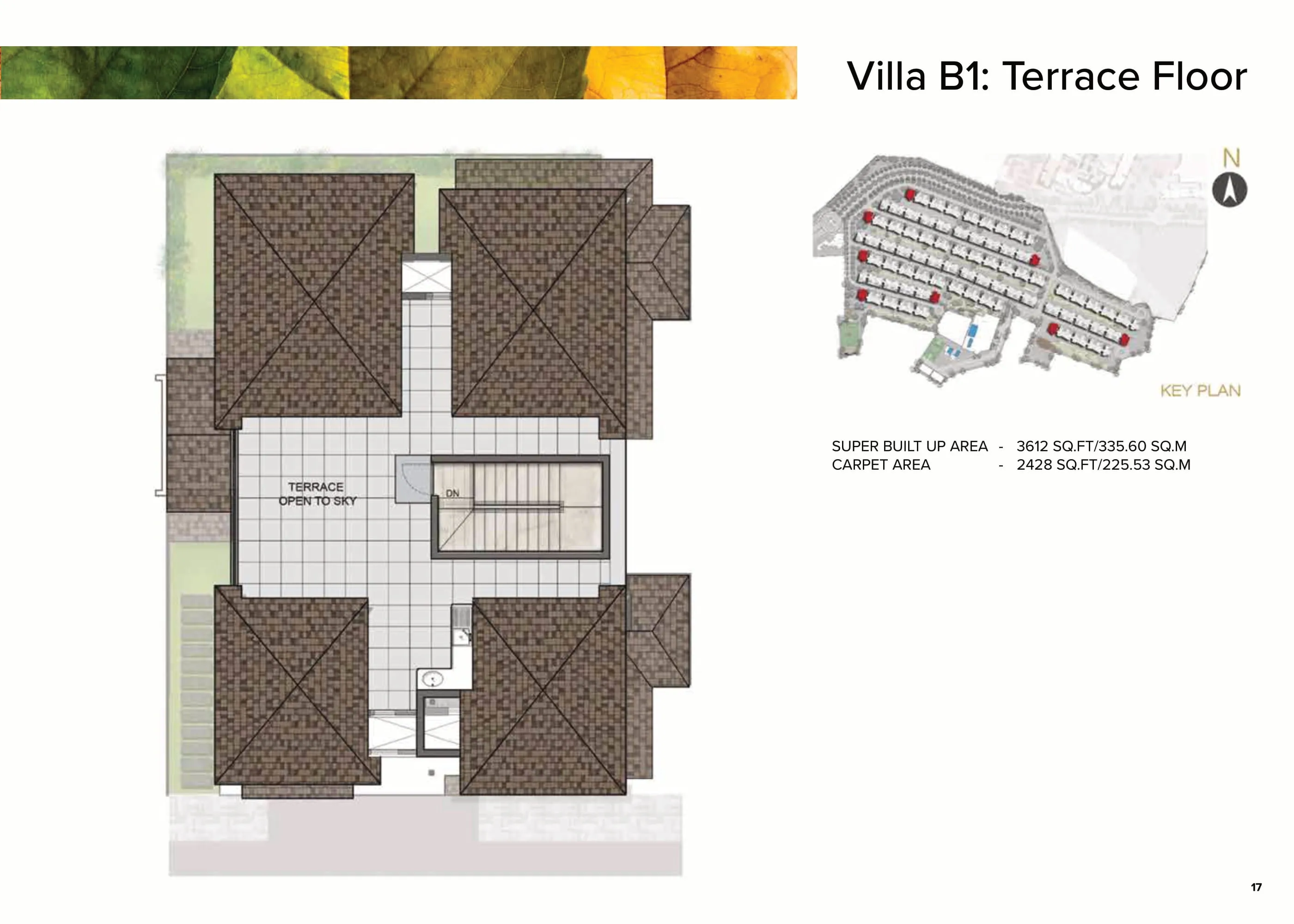 4 BHK Villa B1 Terrace Floor Plan