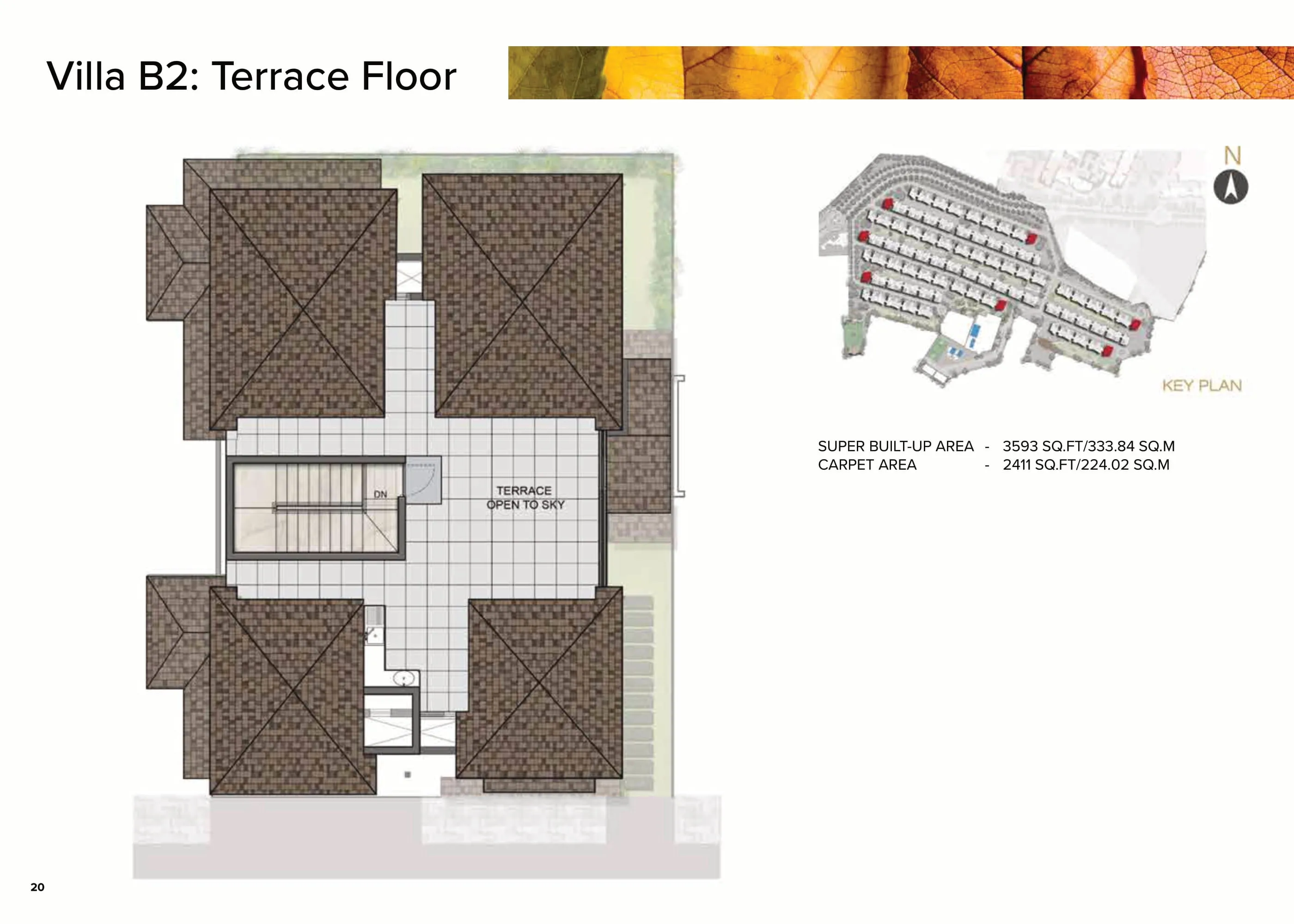 4 BHK Villa B2 Terrace Floor Plan