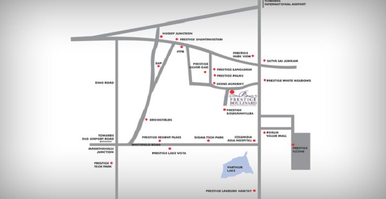 Prestige Boulevard Location Map