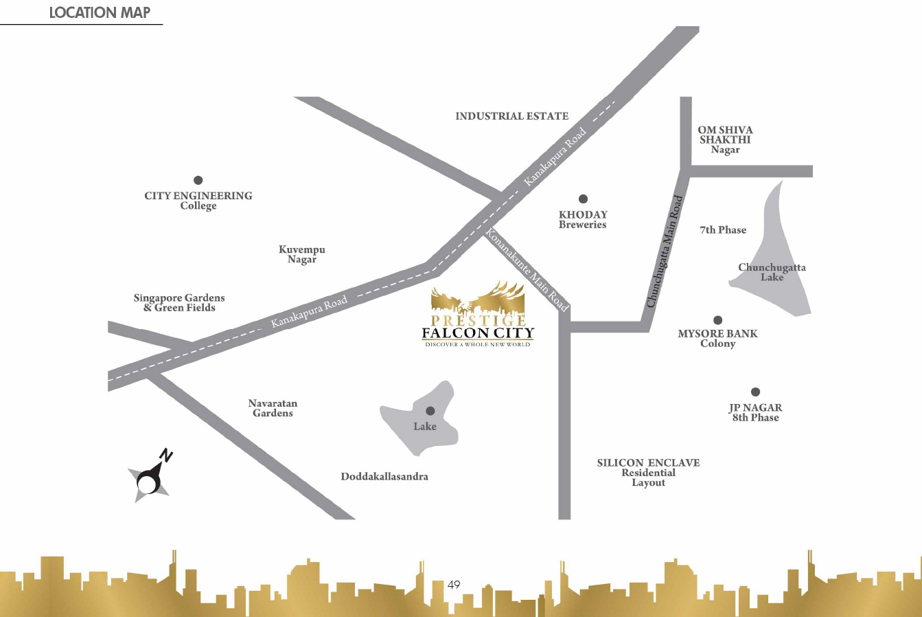 Prestige Falcon City Location Map