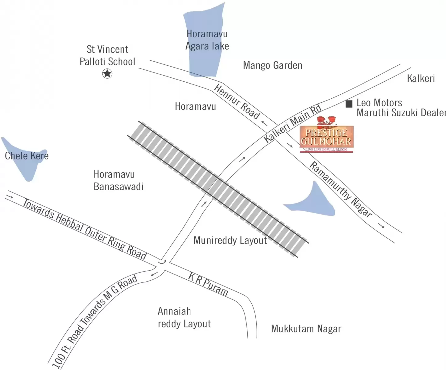 Prestige Gulmohar Location Map