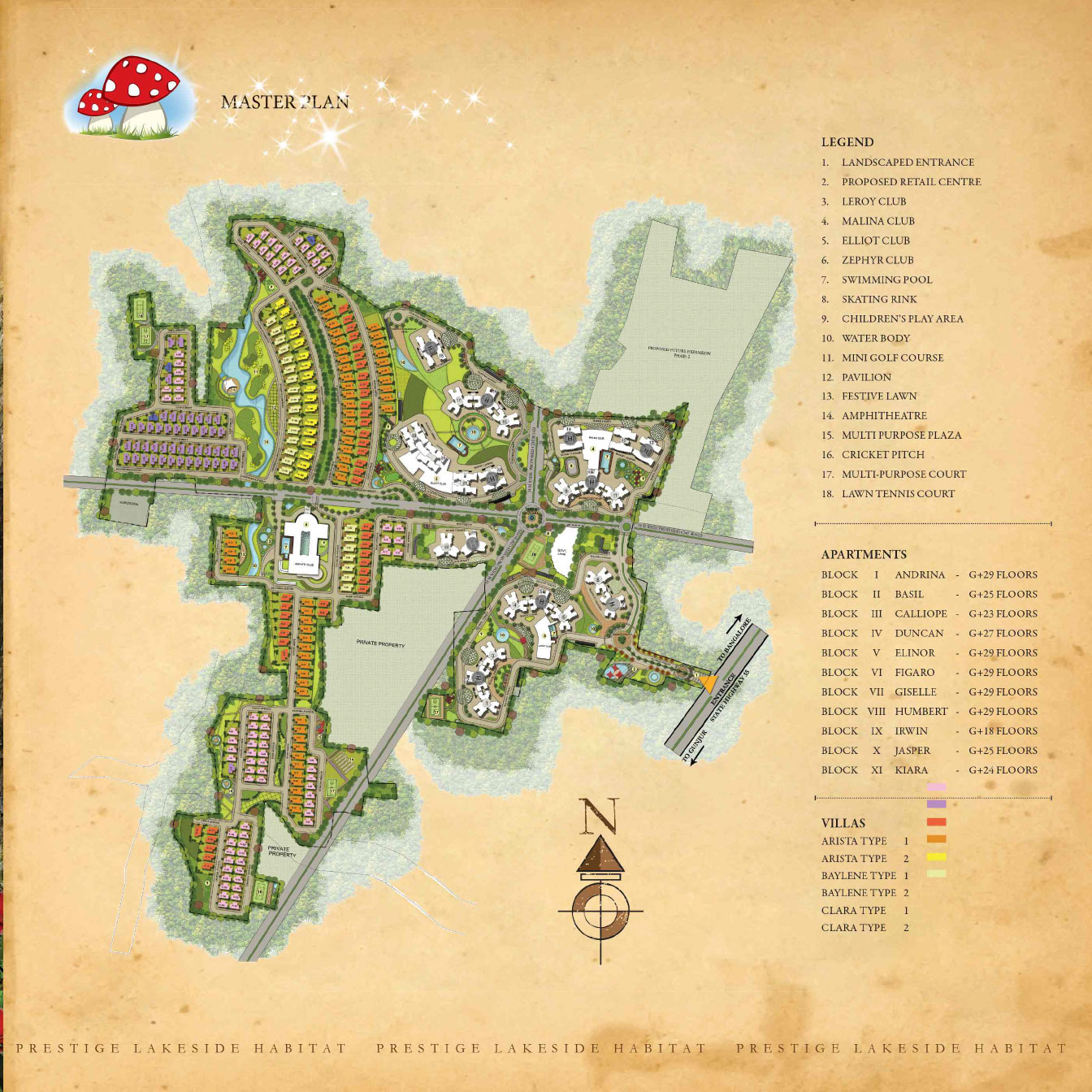 Prestige Lakeside Habitat - Apartments Master Plan