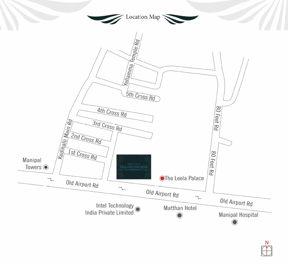 Prestige Leela Residences Location Map