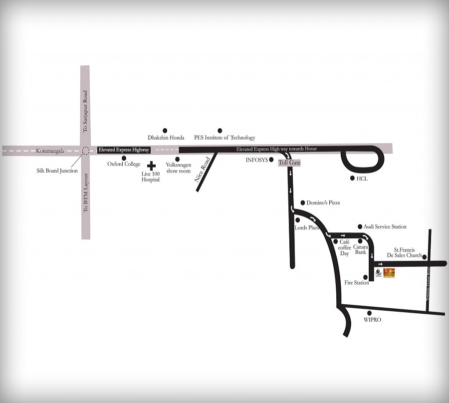 Prestige Sunrise Park - Apartments Location Map